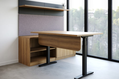 Convergence Casegoods with Height Adjustable Desk